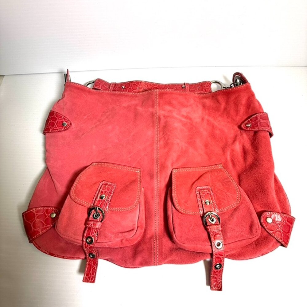 Via Repubblica Fushcia Pink Suede Handbag NWT